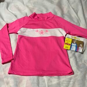 Sun protection zone 4 hot pink rash guard NWT